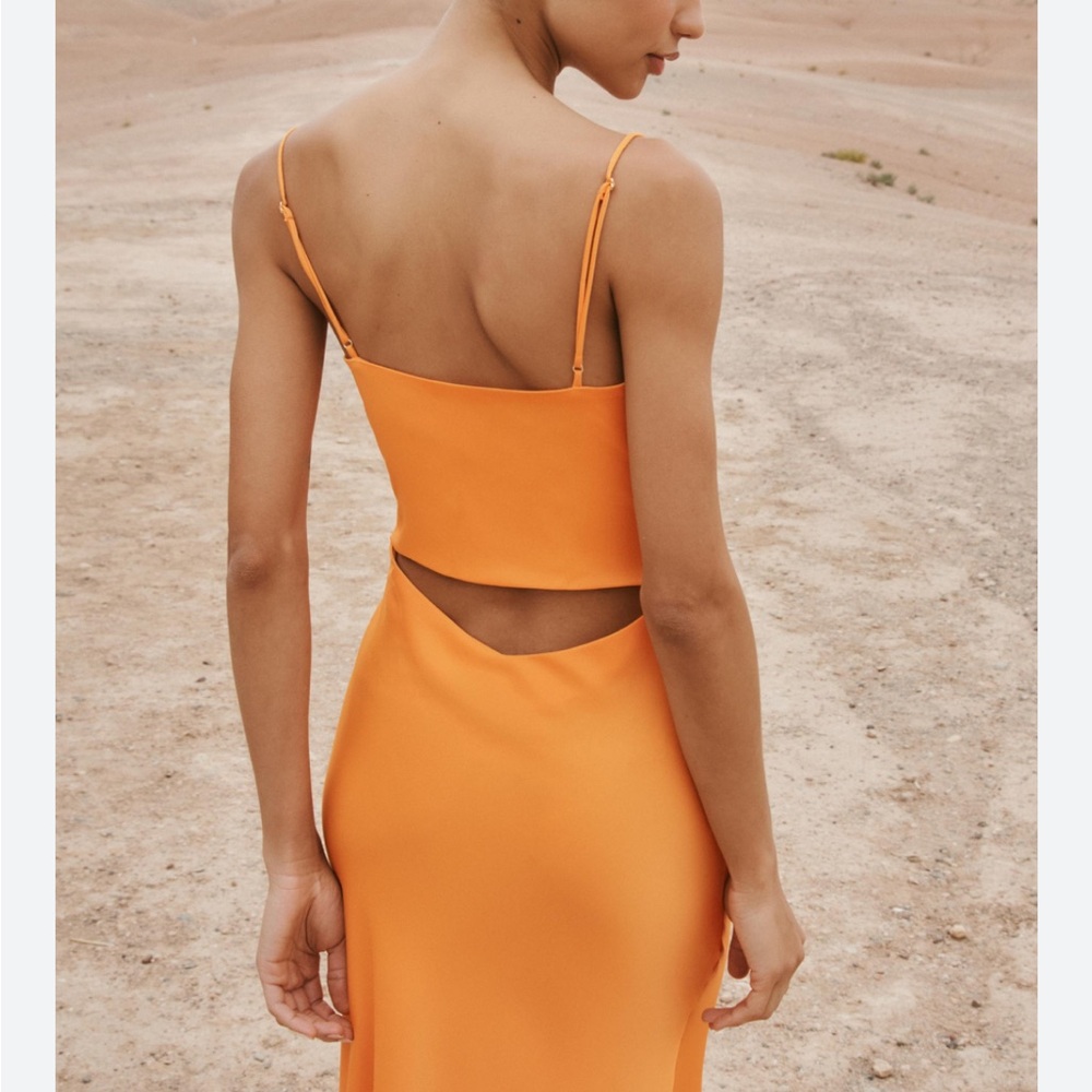 Zara Orange Midi Dress - Picture 2 of 3
